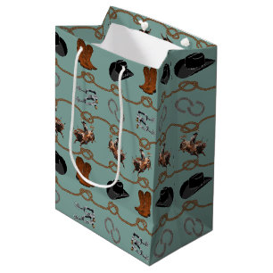 Cowboy Rodeo Tack Medium Gift Bag