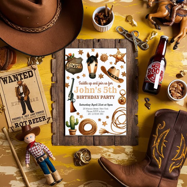 Cowboy Rodeo West Birthday  Invitation (Creator Uploaded)