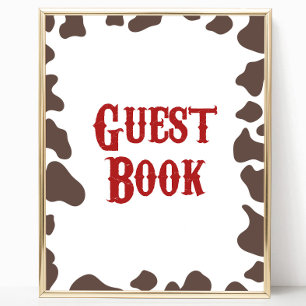 Cowboy Rodeo Western Guest Book Party Sign