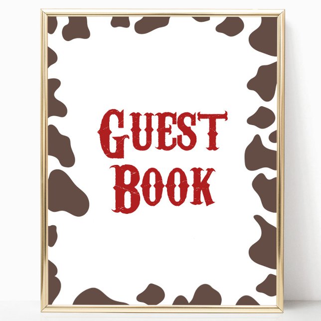 Cowboy Rodeo Western Guest Book Party Sign (Creator Uploaded)