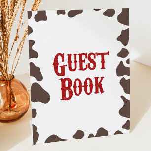 Cowboy Rodeo Western Guest Book Pedestal Sign