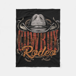 Cowboy Rodeo Western Texan Gift Country Bull Ridin Fleece Blanket