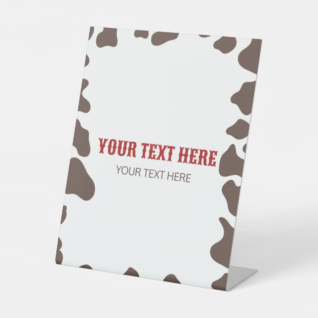 Cowboy Rodeo Western Wild West Custom Party Pedestal Sign (Front)