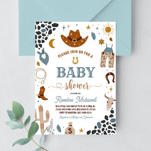 Cowboy Rodeo Wild West Baby Shower Invitation