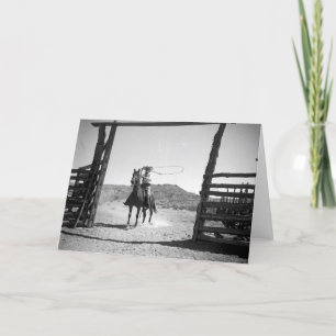 Cowboy roping card