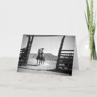 Cowboy roping card
