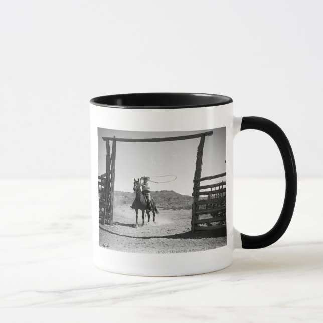 Cowboy roping mug (Right)