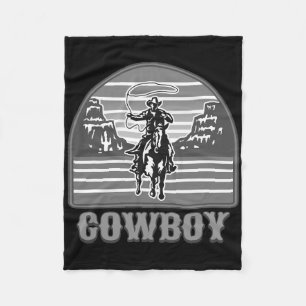Cowboy Roping Rodeo Rider Racer Horseck Riding Hor Fleece Blanket