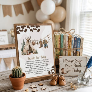 Cowboy rustic modern Western desert baby shower Enclosure Card