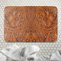 Cowboy Rustic western country tooled leather print