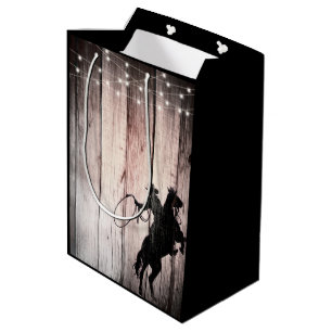 Cowboy Rustic Wood Barn Country Wild West Medium Gift Bag