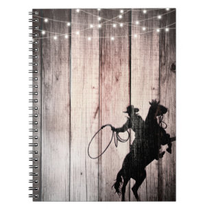 Cowboy Rustic Wood Barn Country Wild West Spiral Notebook