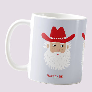 Cowboy Santa Claus Christmas Custom Text Coffee Mug