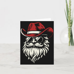 Cowboy Santa Claus Christmas Vintage Long Sleeve  Card