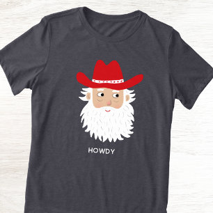 Cowboy Santa Claus Custom Text Christmas Tri-Blend Shirt