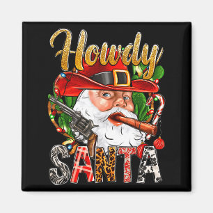 Cowboy Santa Claus Howdy Christmas Western Country Magnet