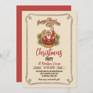 Cowboy Santa Claus     Invitation