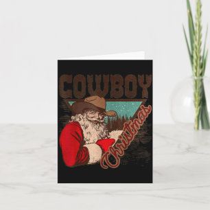 Cowboy Santa Claus Merry Christmas Western Country Card