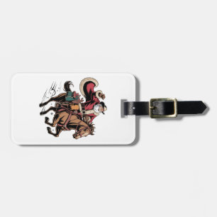 Cowboy Santa Claus Riding A Horse Christmas  Luggage Tag