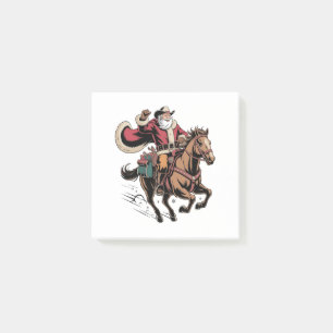 Cowboy Santa Claus Riding A Horse Christmas  Post-it Notes
