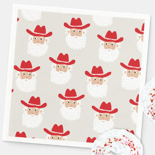 Cowboy Santa Claus Western Christmas Napkin