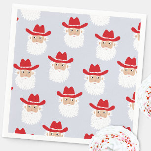 Cowboy Santa Claus Western Christmas Napkin