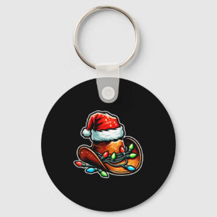 Cowboy Santa Hat Xmas Reindeer Rodeo Christmas In Key Ring