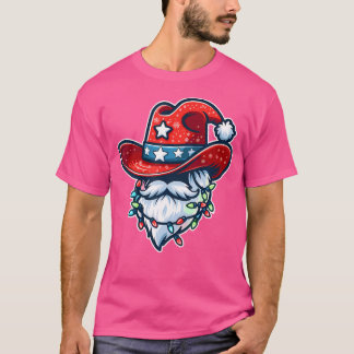 Cowboy Santa Hat Xmas Reindeer Rodeo Christmas In  T-Shirt