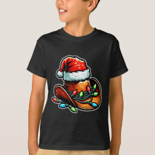 Cowboy Santa Hat Xmas Reindeer Rodeo Christmas In  T-Shirt