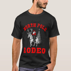 Cowboy Santa Riding Reindeer North Le Rodeo Christ T-Shirt