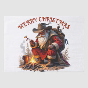 Cowboy Santa: Rustic Campfire Christmas Graphic Tissue Paper