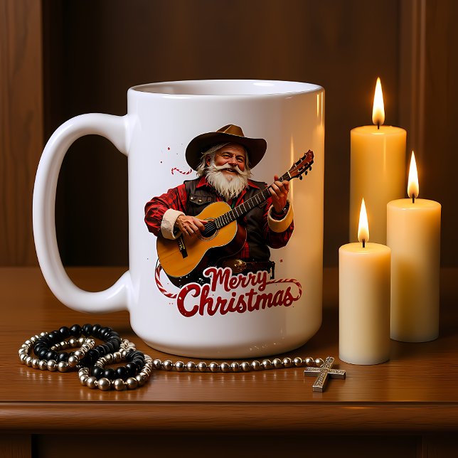 Cowboy Santa Sings Christmas Tune Coffee Mug (Creator Uploaded)