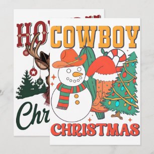 Cowboy Santa Western Christmas Rodeo PNG Design Holiday Card