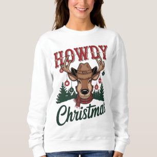 Cowboy Santa Western Christmas Rodeo PNG Design Sweatshirt