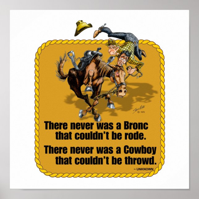 Cowboy Saying Poster (Front)