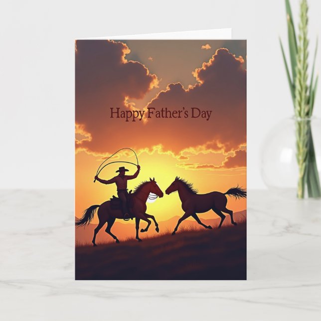 Cowboy Scene Fathers Day Card (Front)
