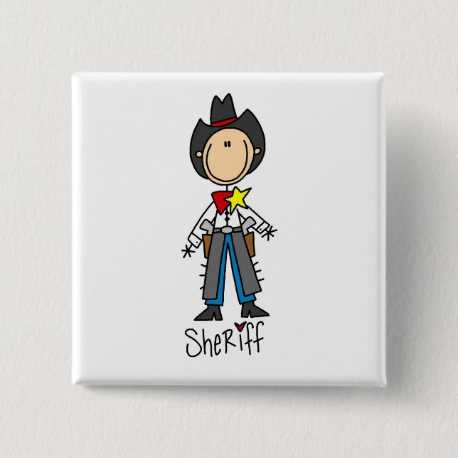 Cowboy Sheriff T-shirts and Gifts 15 Cm Square Badge (Front)