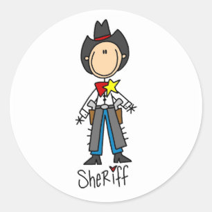 Cowboy Sheriff T-shirts and Gifts Classic Round Sticker