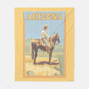 Cowboy (Side View)Arizona Fleece Blanket