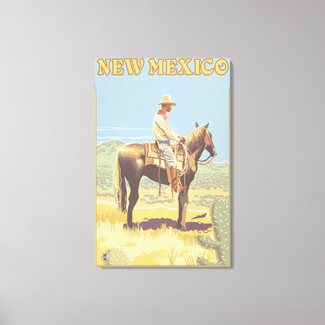 Cowboy (Side View)New Mexico Canvas Print (Front)