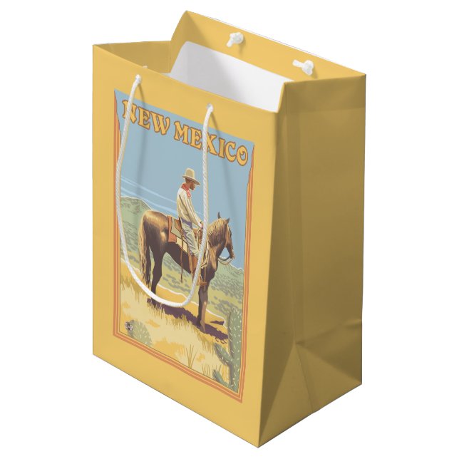 Cowboy (Side View)New Mexico Medium Gift Bag (Front Angled)