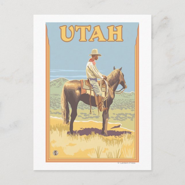 Cowboy (Side View)Utah Postcard (Front)