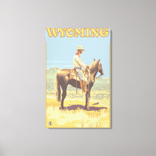 Cowboy (Side View)Wyoming Canvas Print