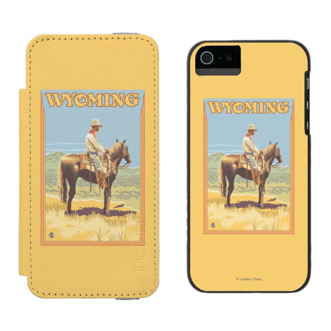 Cowboy (Side View)Wyoming Incipio iPhone Wallet Case (Side by Side)