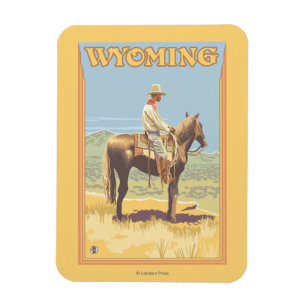 Cowboy (Side View)Wyoming Magnet