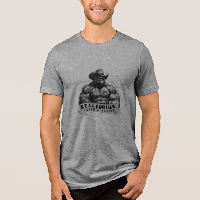 Cowboy Silverback Kevin's Corner REAL GORILLA Tri-Blend Shirt (Front)