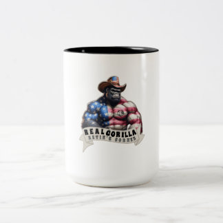 Cowboy Silverback Kevin's Corner REAL GORILLA Two-Tone Coffee Mug