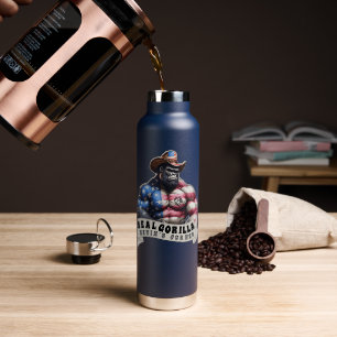 Cowboy Silverback Kevin's Corner REAL GORILLA Water Bottle