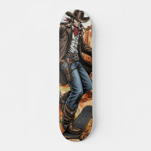 Cowboy Skating Illustration Skateboard