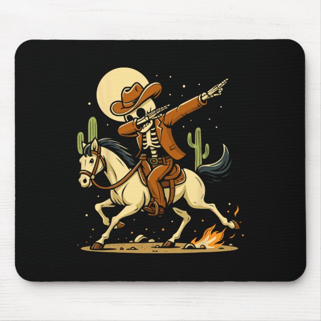 Cowboy Skeleton Dabbing Shirt  Mouse Pad (Front)